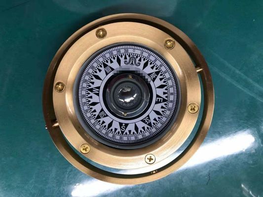 เข็มทิศทองเหลืองสำหรับเรือประมงขนาด 4 &quot;, 5&quot;, 6 &quot;Bronze Nautical Magnetic Compass With Wooden Box